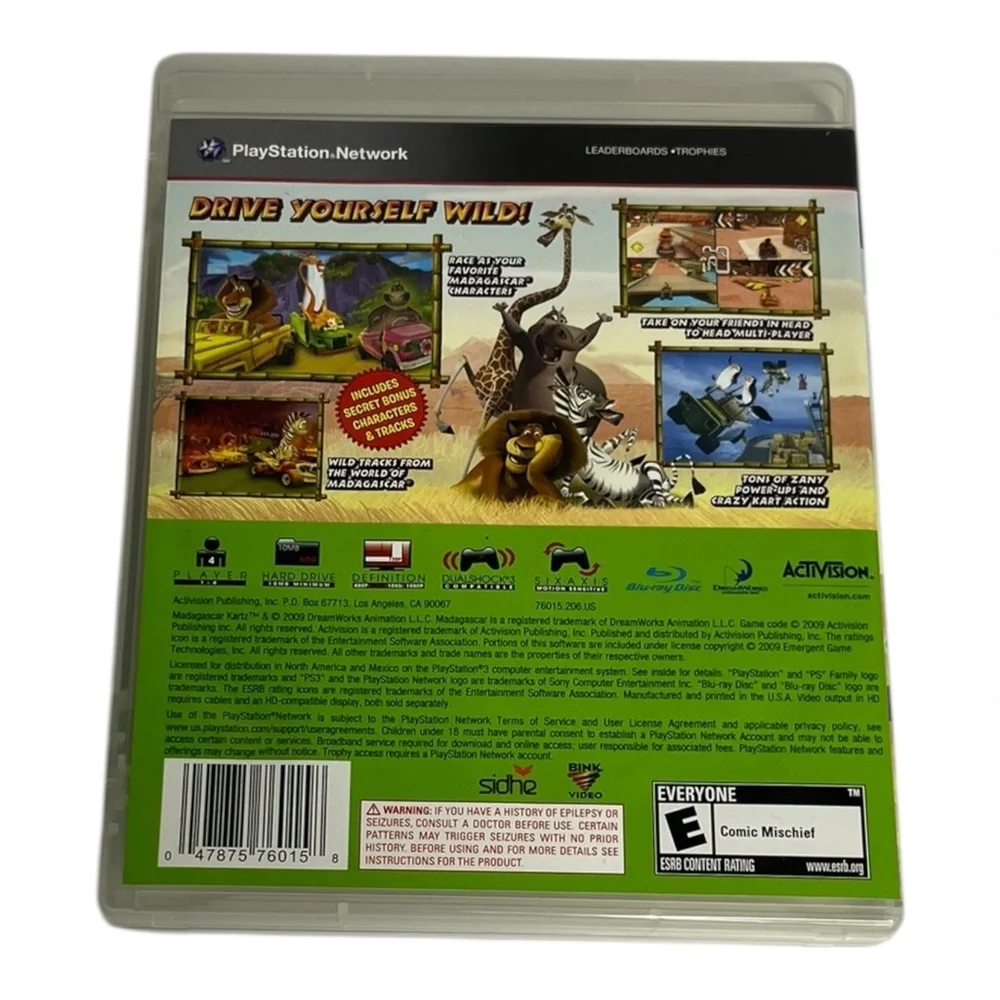 Madagascar Kartz Dreamworks Racing PS3‎ Playstation 3 Video Game No Manual